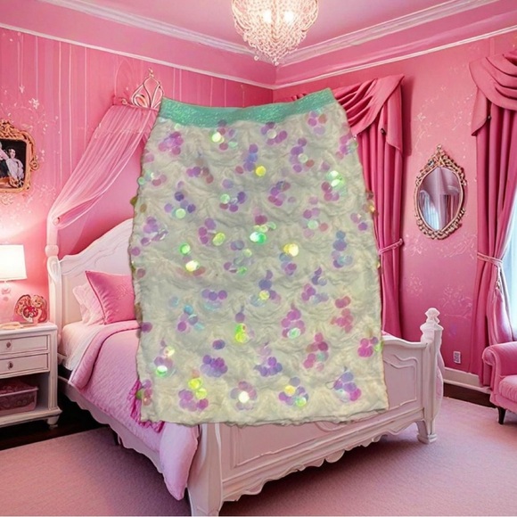 DISNEY  Princess Sequin Stretchy Waist Skirt - Picture 1 of 4